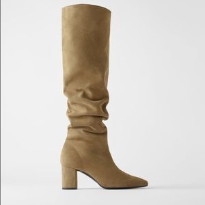 Zara Women Split Suede mid-Heel Boots 7010/001/131 (39 EU | 8 US | 6UK) Brown